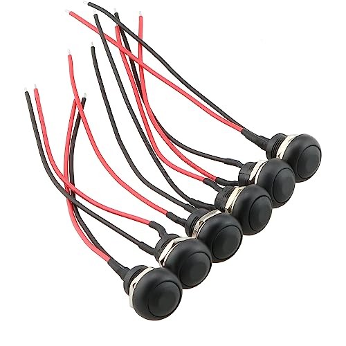 12mm Momentary Push Button Switch 6PCS DC 12V 3A Black Mini Round Waterproof