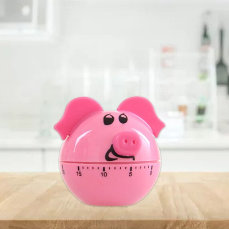 Pig Shape Kitchen Timer Kids for Time Management Reminder 60 Countdo
