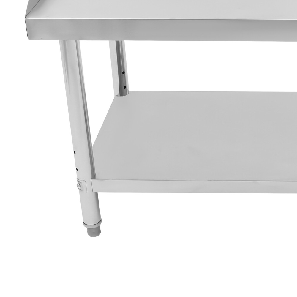 Stainless Steel Adjustable Kitchen Work Table 2 Tier Garage Workbench Load 200kg