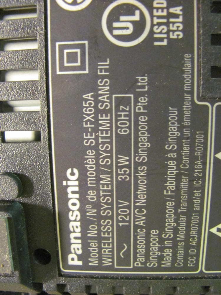 Panasonic Wireless Speaker System SE-FX65A Receiver