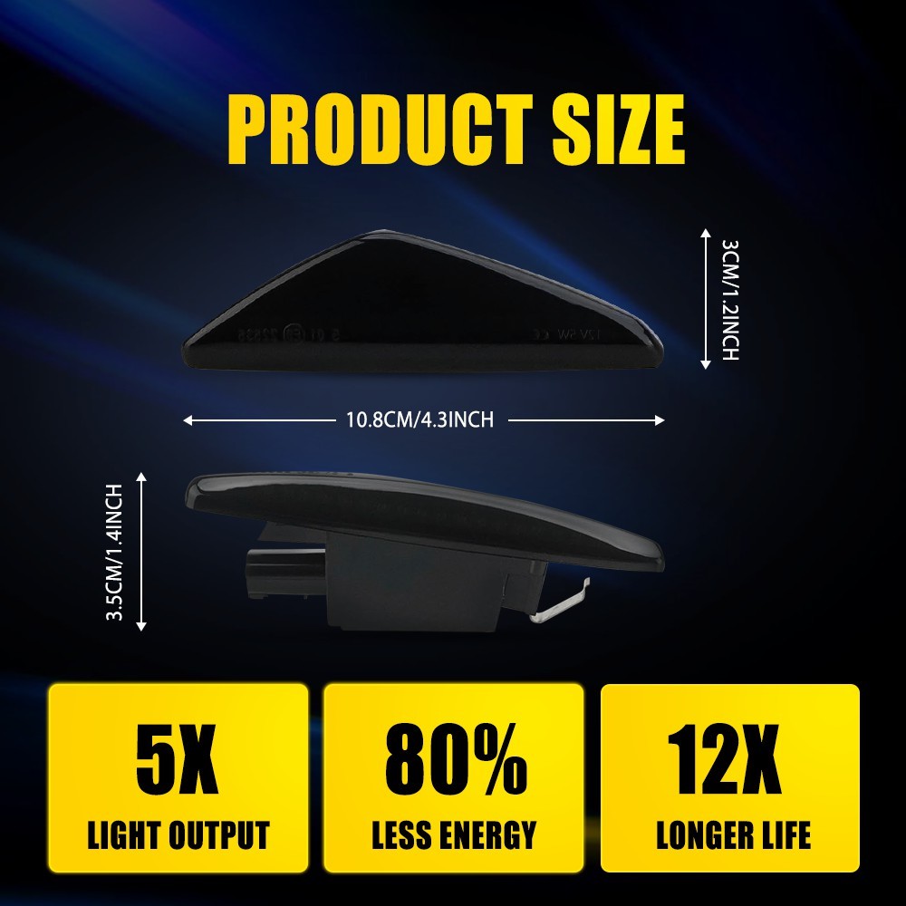 Smoked LED Fender Side Marker Light Turn Signal For BMW X3 F25 X5 E70 X6 E71 E72