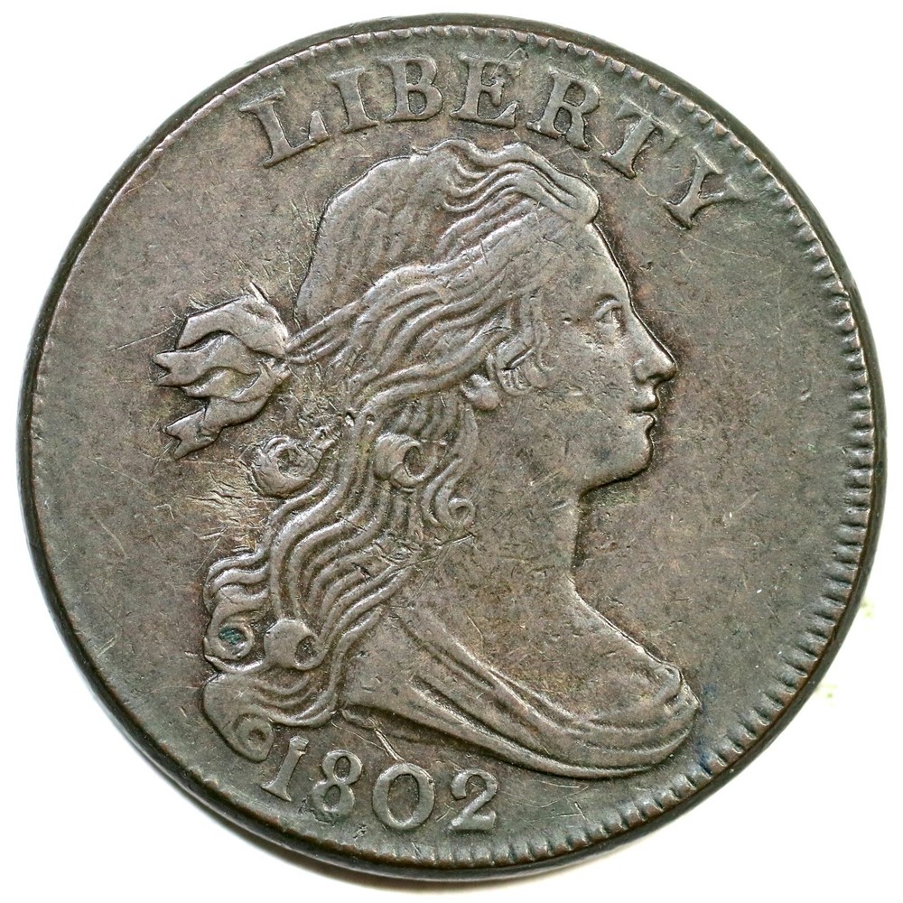 1802 S-233 R-2+ Draped Bust Large Cent Coin 1c