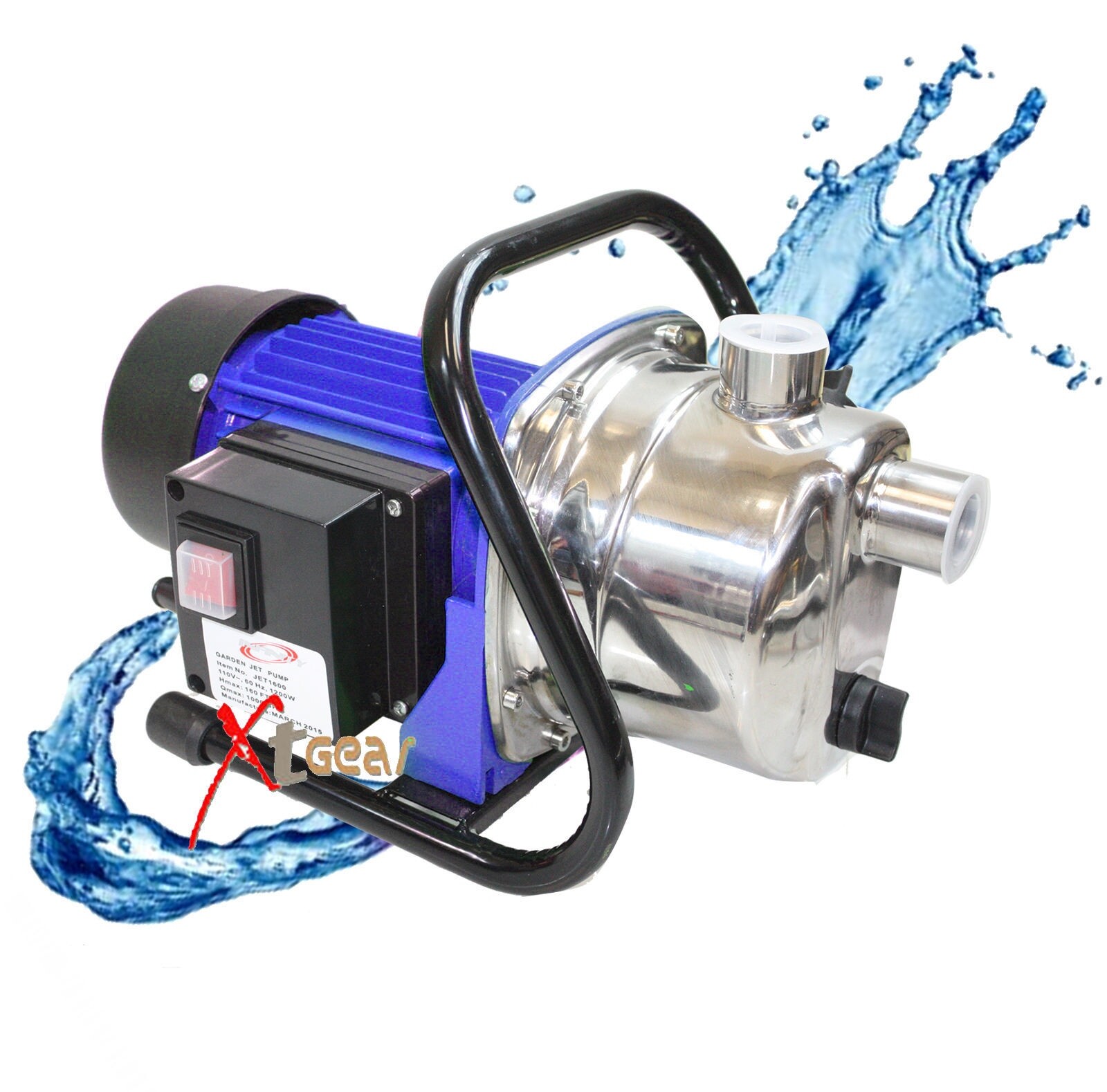 1000GPH 1.6 HP Well Irrigiation Jet Booster Water Pressure Pump 1200 W JET1600