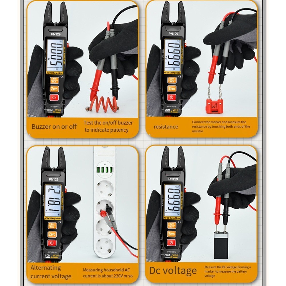 PN129 U Shape Clamp Meter with Automatic Range and Data Retention Feature