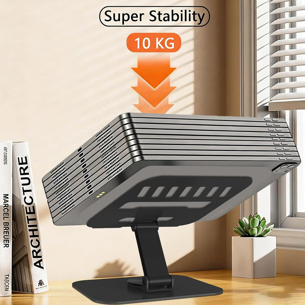 Metal Tablet Stand, Adjustable 360° Rotation Tablet Holder Compatible with 4-...