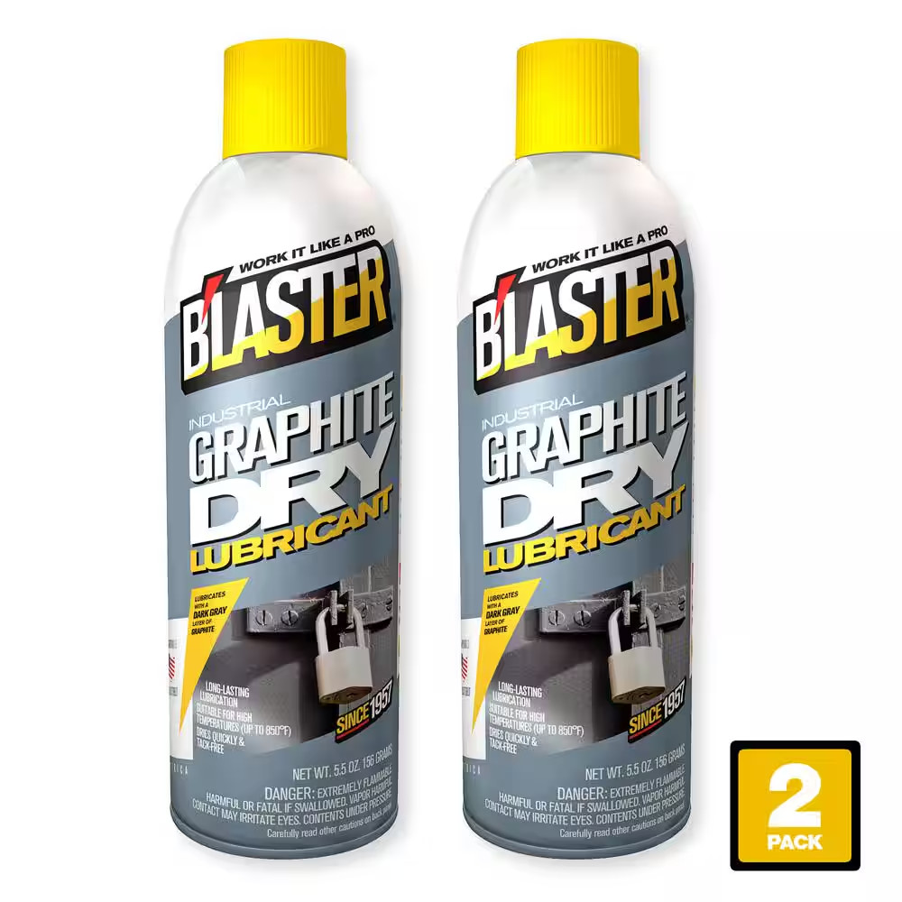 5.5 oz. Industrial Graphite Dry Lubricant Spray Pack of 2 Effective Lubrication