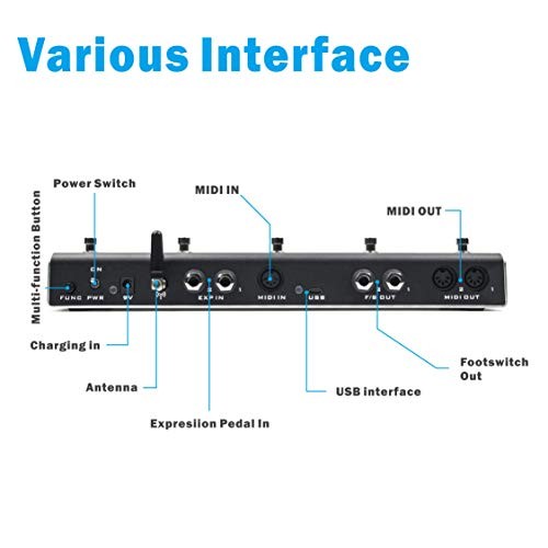 Airstep Lite MIDI, HID Wireless Controller with 5 Footswitch, 300H Playtime,