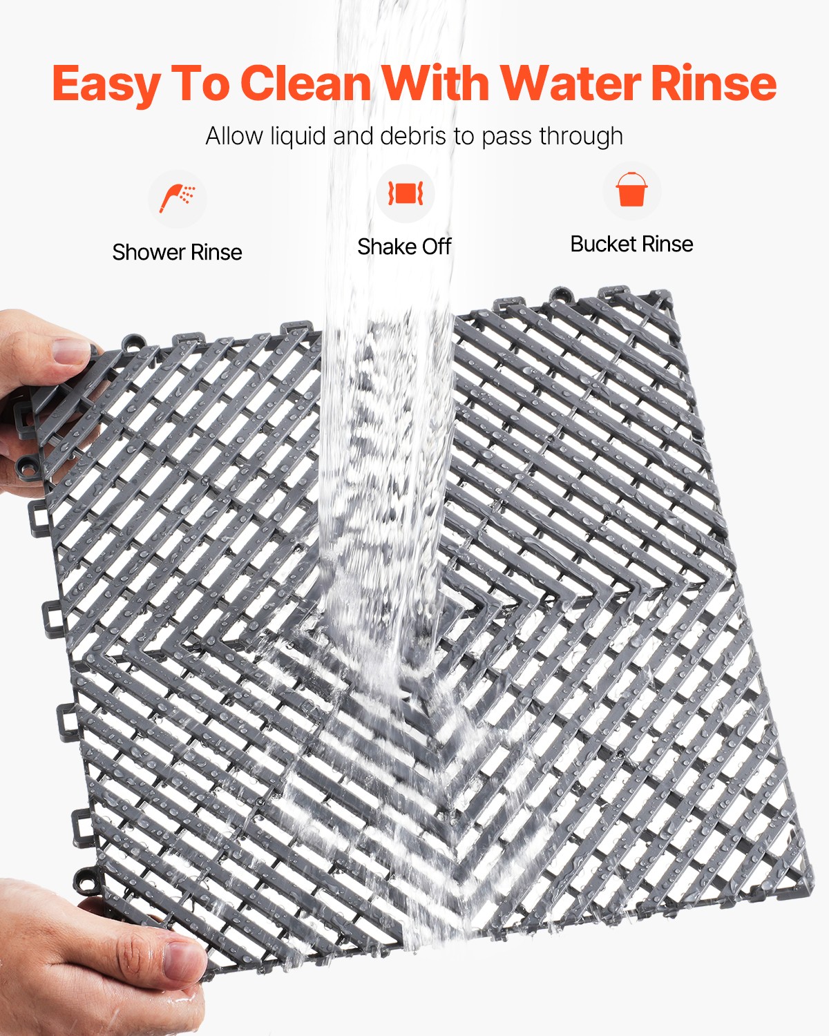 VEVOR Drainage Mat Interlocking Drainage Cushion 12” x 12” Modular Floor Tile