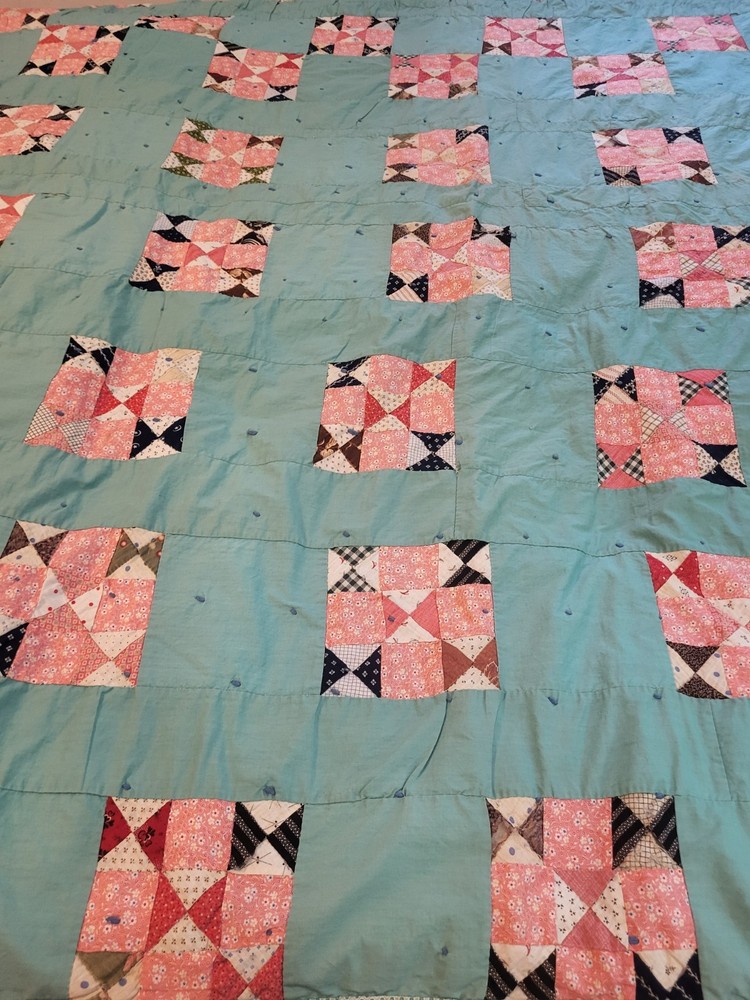 Hand -Tyed Patchwork Quilt Needs Repairs