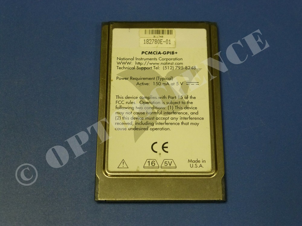 National Instruments PCMCIA-GPIB+ Controller / Analyzer Card 182780E-01