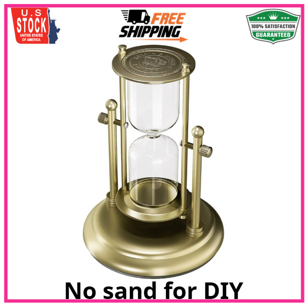 Empty Hourglass Fillable, Brass 360° Rotating DIY Sand Timer, Unity Sand Hourgla