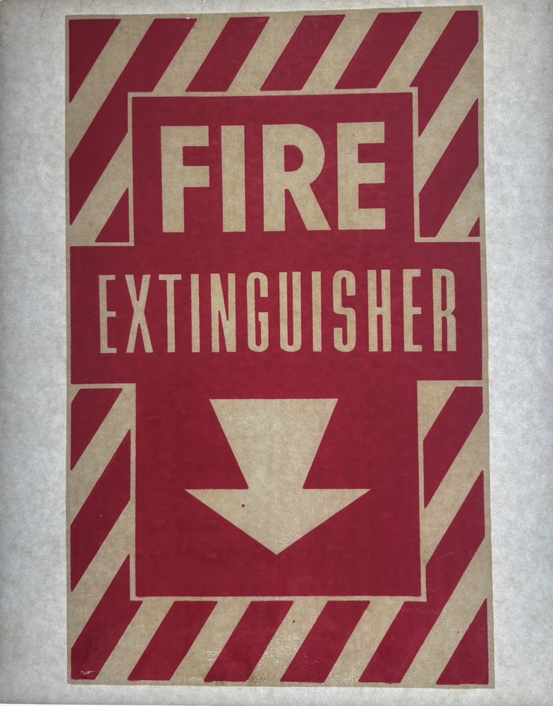 Original Vintage Fire Extinguisher Iron On Transfer