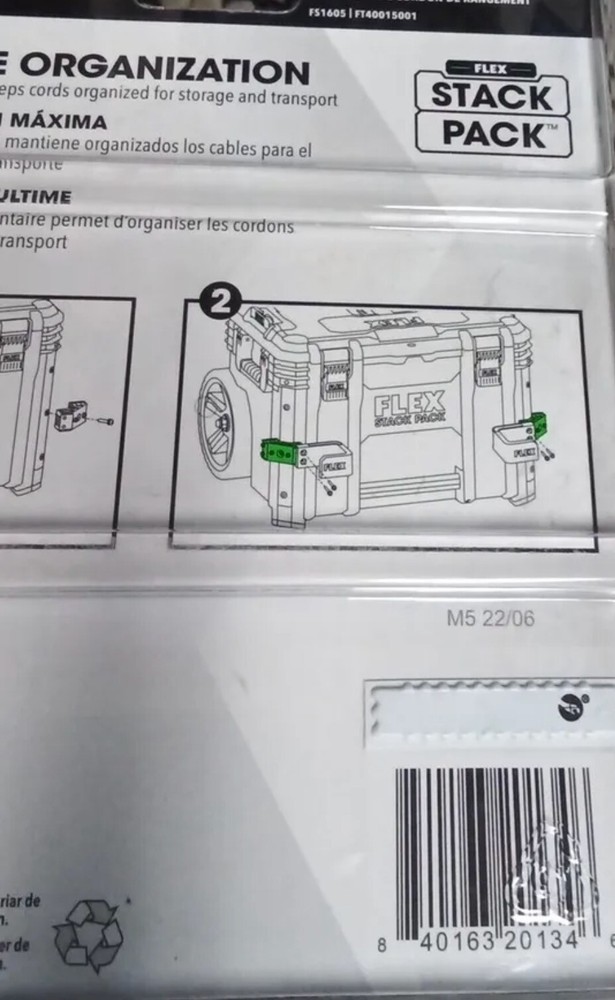 Flex power Tools Stack Pack Storage Extension Cord Wrapper Organizer tool box