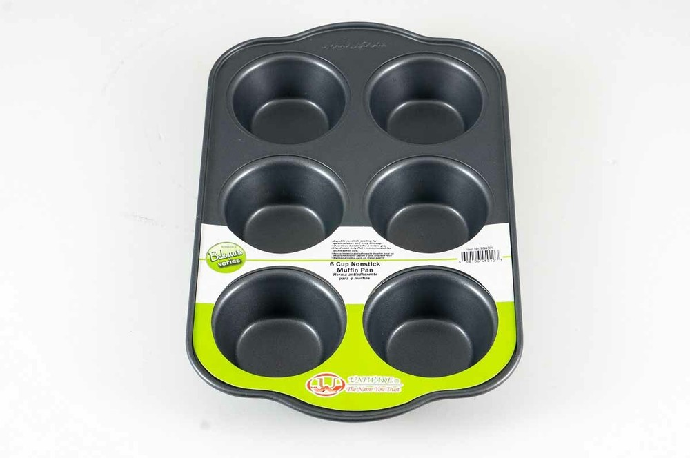 Non-Stick Muffin Pan Bakeware 6 Cups, Black