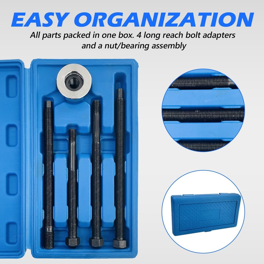 5Pcs Harmonic Balancer Installer Set, Extra Long Crank Pulley Damper