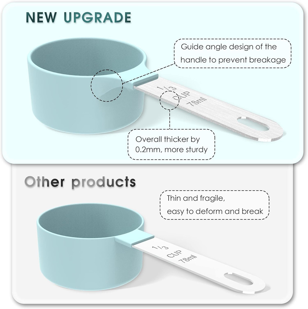 TILUCK Measuring Cups & Spoons Set, Stackable Cups and Spoons, Nesting Measure C