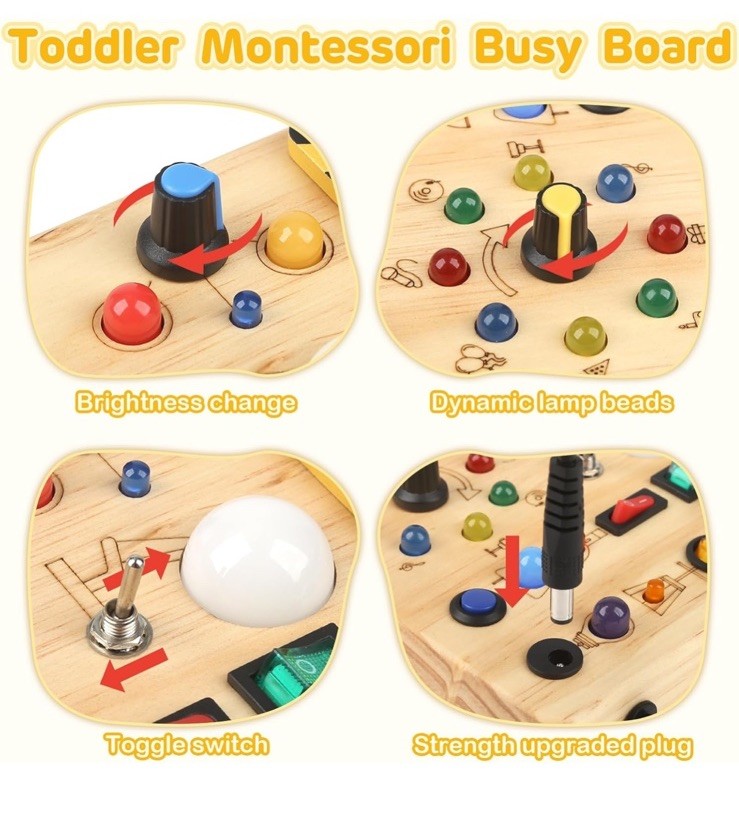 Joyreal Montessori Busy Board Educational Toys 1 2 3 Year Old