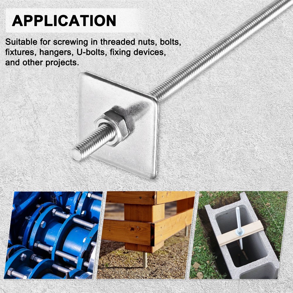 5-Set Fully Threaded Rod, M3x180mm Right Hand Thread Bar Studs with Nuts