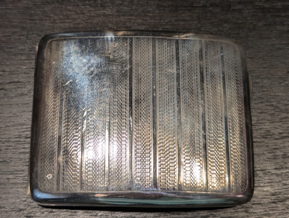 British Solid Silver Sterling Silver Cigarette Case By S. Posener 1901 Hallmarks