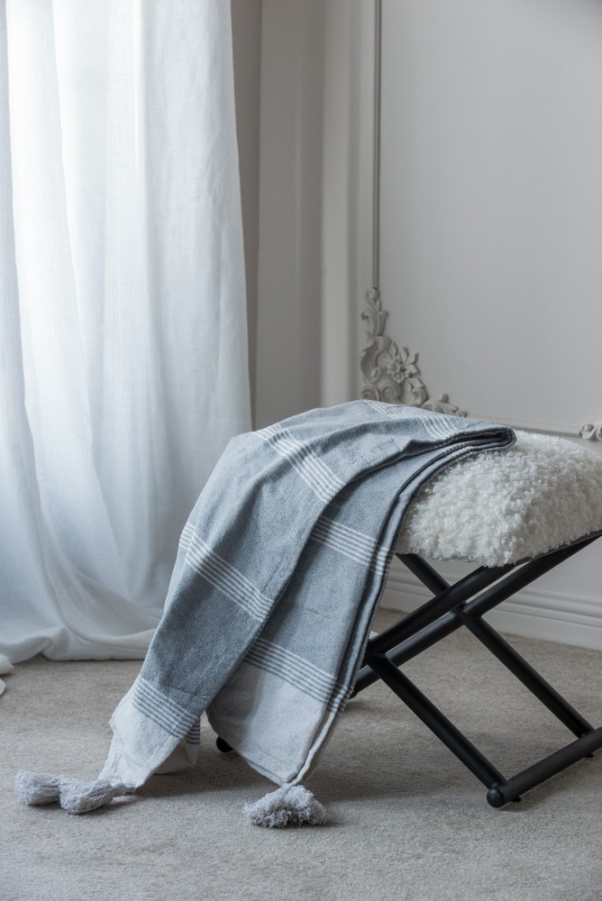 50x60" Conrad Grey Throw Blanket, 2 Pack