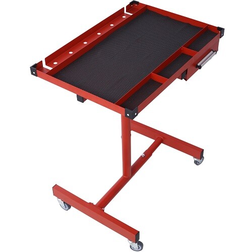 Heavy Duty Adjustable Work Table Bench with Drawer 220 lbs Rolling Tool Cart