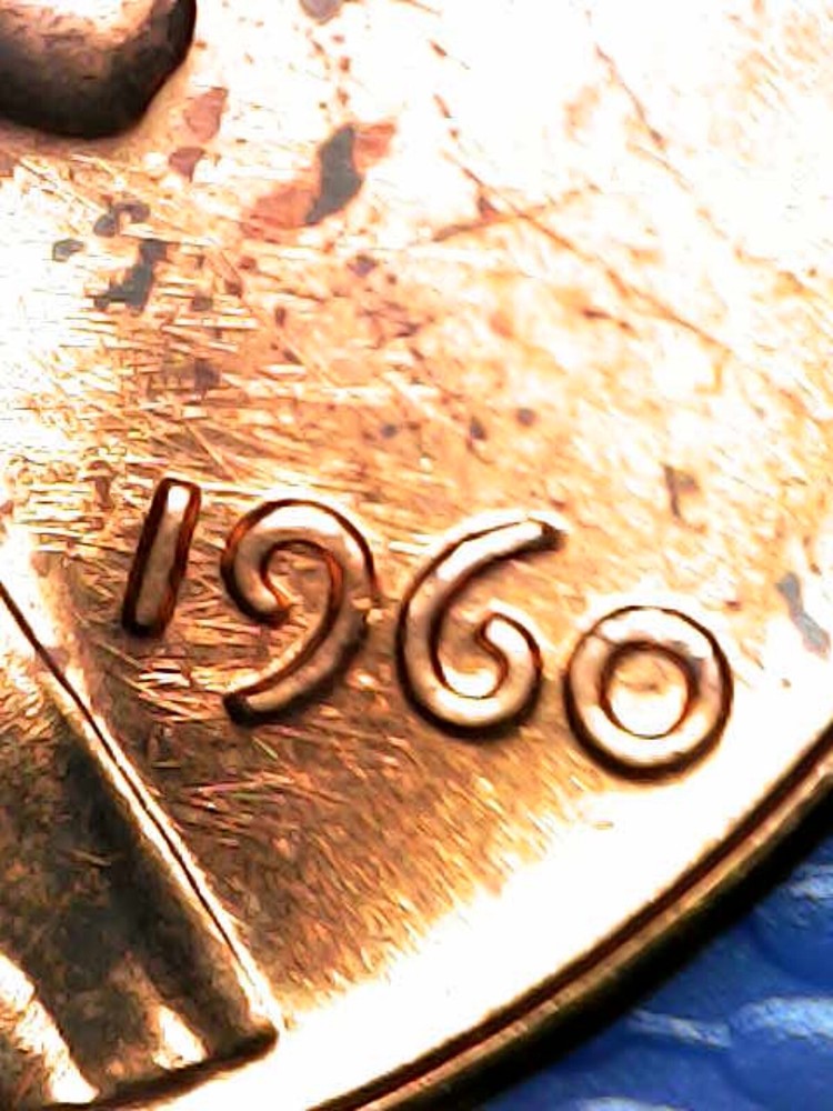 1960 Lincoln Memorial Cent clip error BU