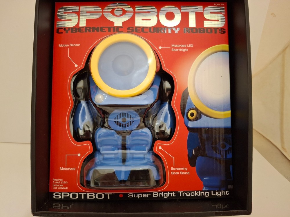 A CYBERNETIC SECURITY ROBOT:SPOTBOT ; Motorized, Screaming Siren