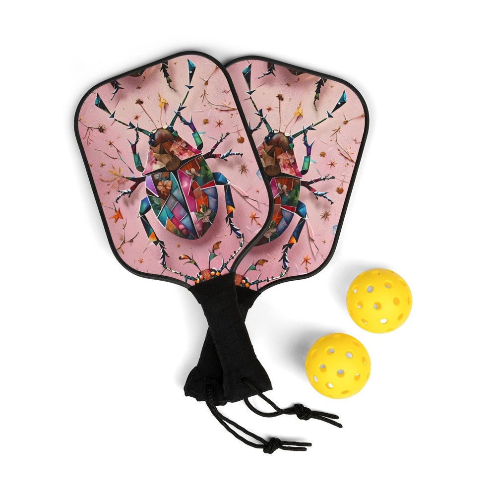 Pickleball Paddle Set - Vibrant Insect Design