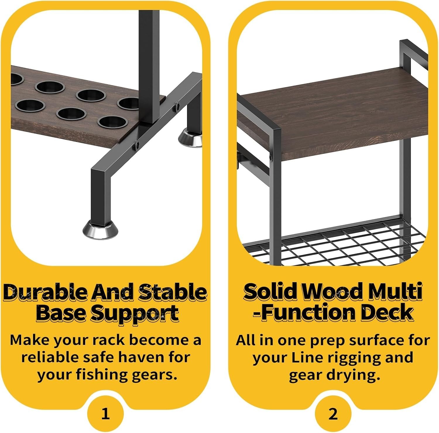Fishing Rod Holder Stand for 28 Rods 3 Sided Vertical Rack Garage Storage Tackle