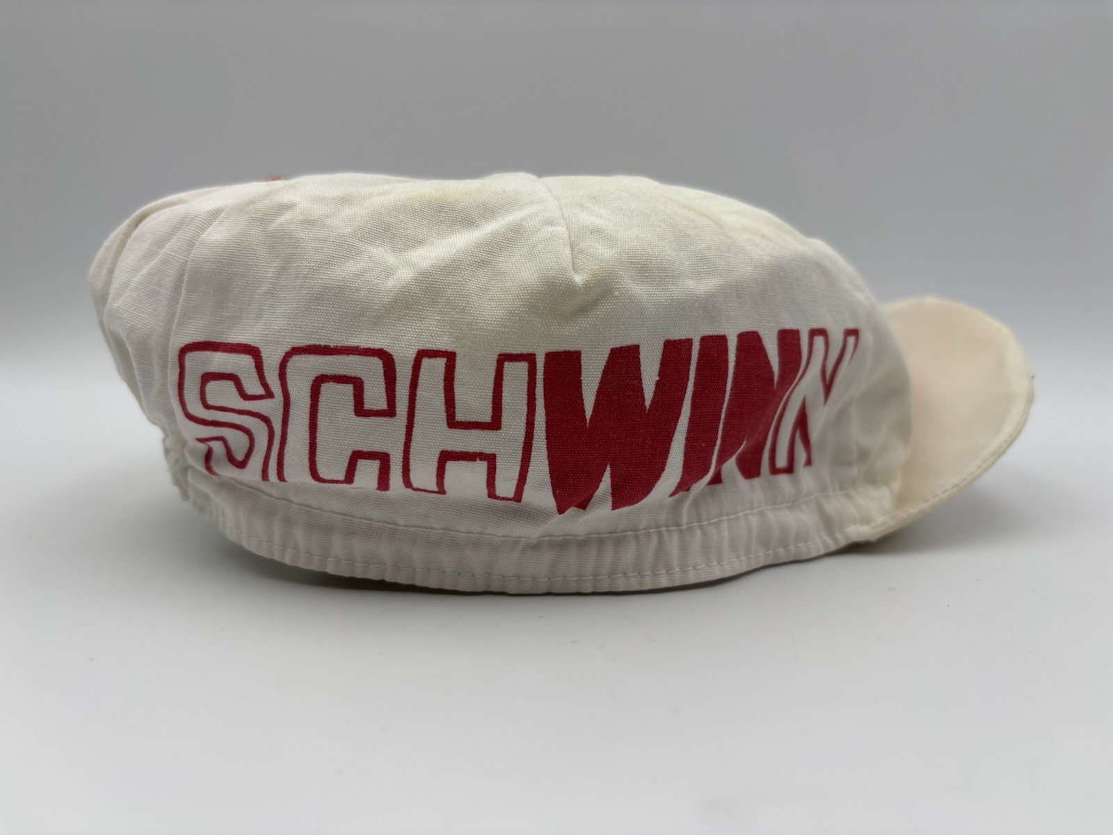 Vintage Schwinn Hat Cap Purple Red & White Stripes Bike Cycling Hat 70's 80's