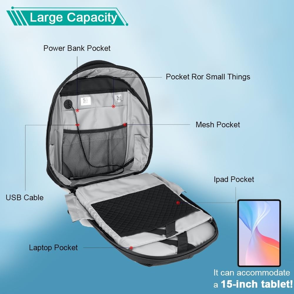 Crelander LED Backpack, 15 inch App Control Laptop Backpack with Programmable...