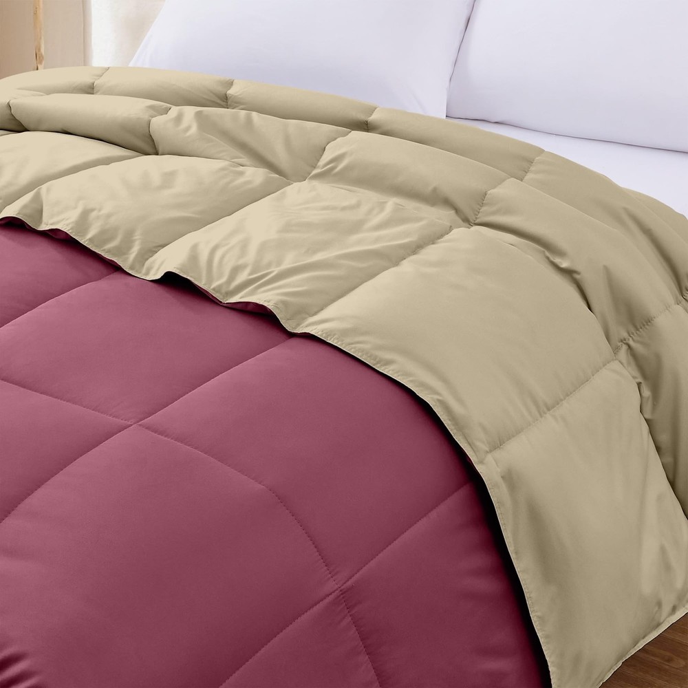 Modern Threads Down Alternative Reversible Comforter Red/Beige Twin