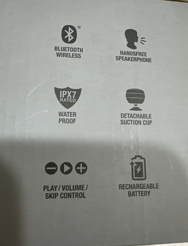 New iLive Waterproof Wireless Bluetooth Suction Cup Bottom