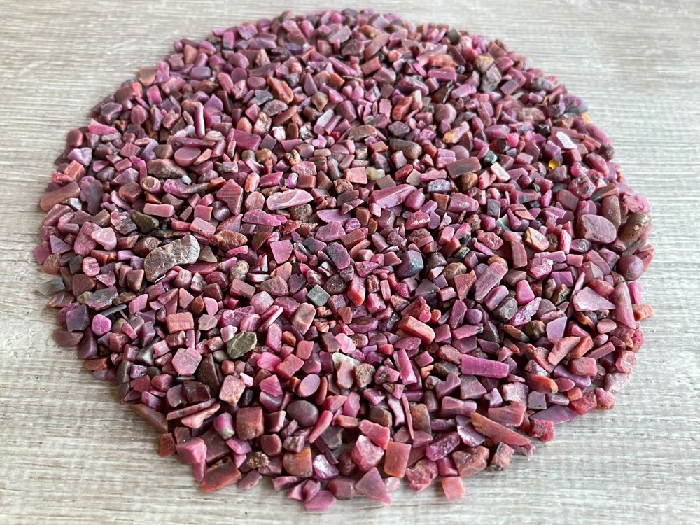 Ruby Semi Tumbled Gemstone Mini Chips 3 - 10 mm, Wholesale Bulk Lot