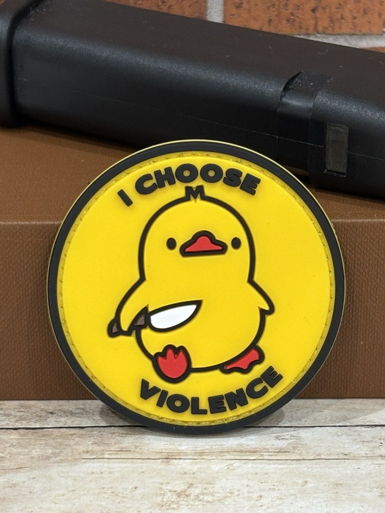 Tactical Morale Patch - PVC Duck Patch - Funny I Choose Violence Knife Patch