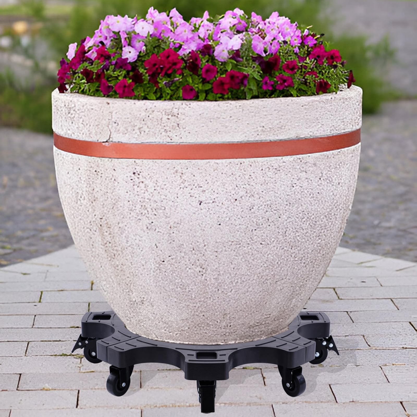20" Plant Stand with Lockbable Wheels - Large Rolling Plant Caddy with Caster...