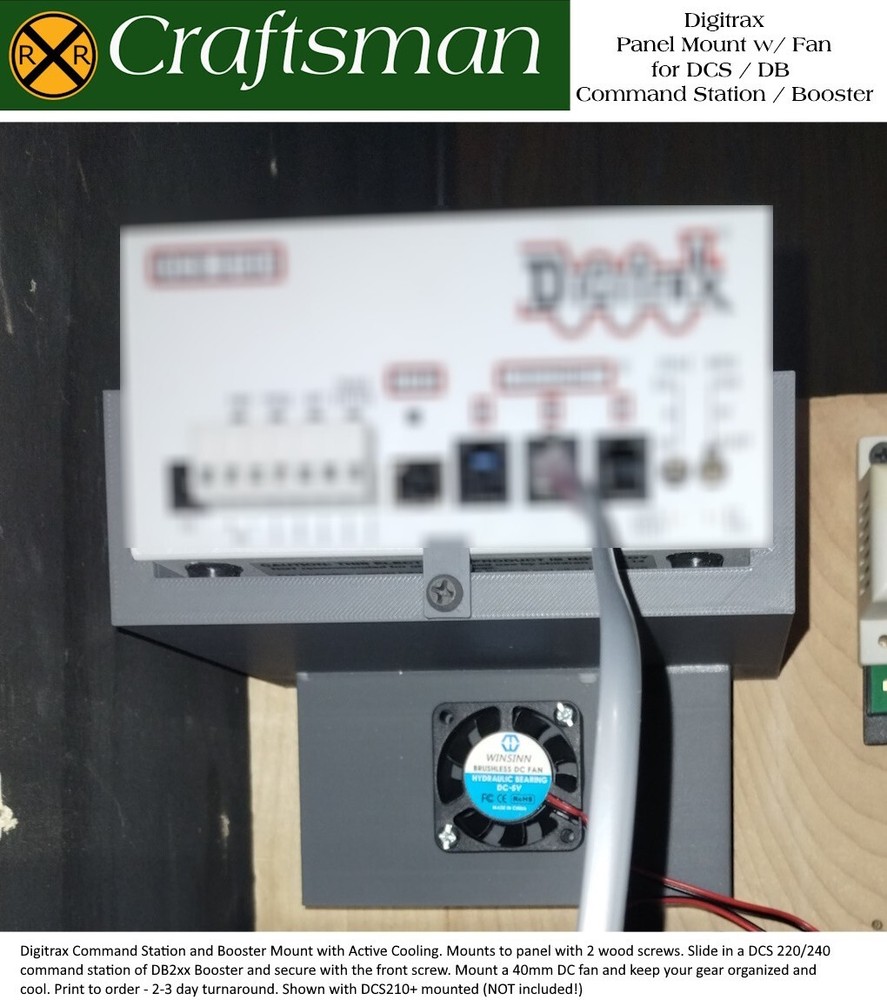 Digitrax 2xx Series Command Station/Booster Panel Mount with Cooling Fan