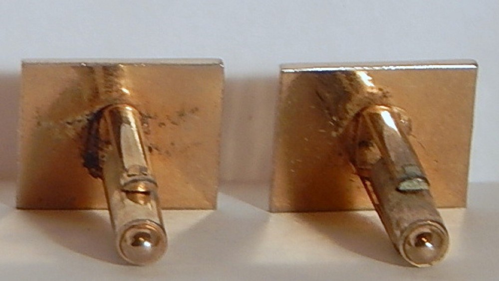 VINTAGE GOLDPLATE/ TONE CUFFLINKS RECTANGLE CAN BE ENGRAVED