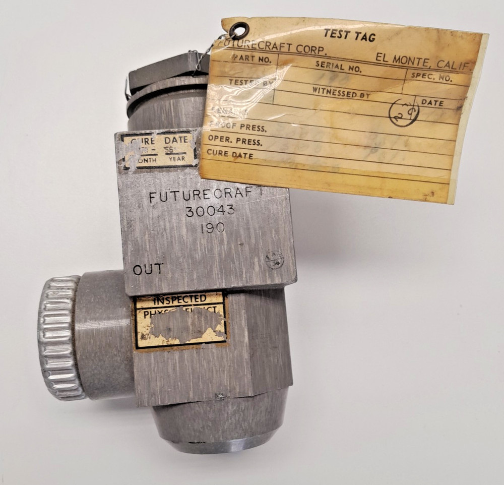 NOS Surplus Futurecraft Regulator / Check Valve w/Test Tag - Rocket Engine NASA