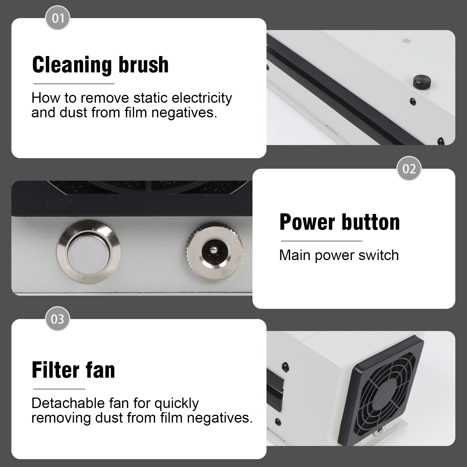 Large Professional Film Anti-Static Electric Dust Remover for 135/120/4x5/8x10