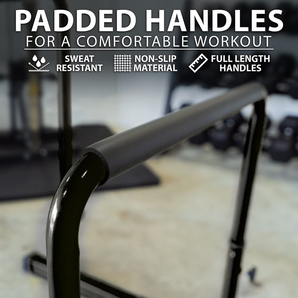 Dip Bar Black. Adjustable Dip Station from 30” – 39” for Dips, Inverted Pull ...