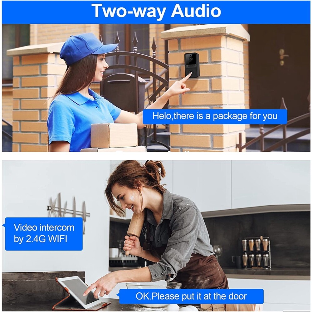 Wireless Security Smart WiFi Doorbell Intercom Video Camera Door Ring Bell Chime