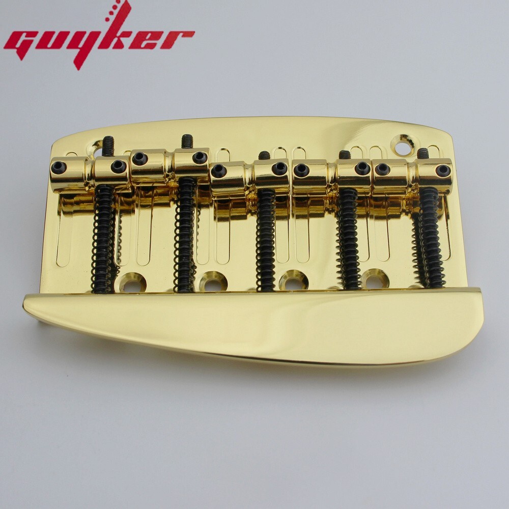 Gold 5 String Hard Tail Fixed Bass Brass Bridge