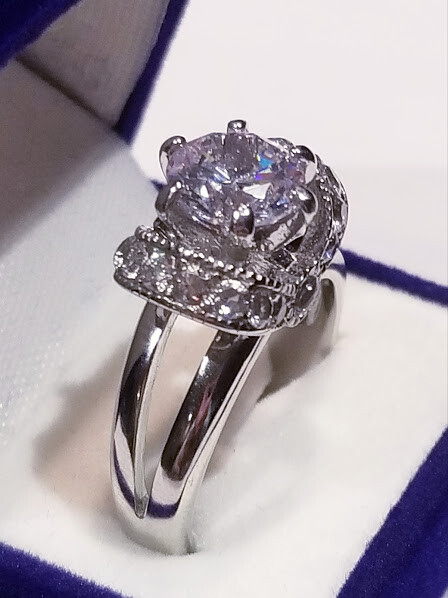 CLEARANCE SALE! 3.20 Ct LC Moissanite Solitaire Engagement Ring Stainless steel