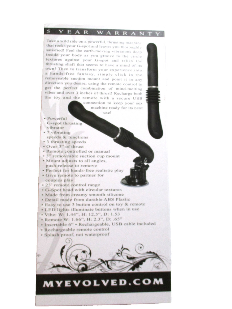 Evolved G-Force Thruster Silicone Rechargeable Vibrator Remote Control Mount
