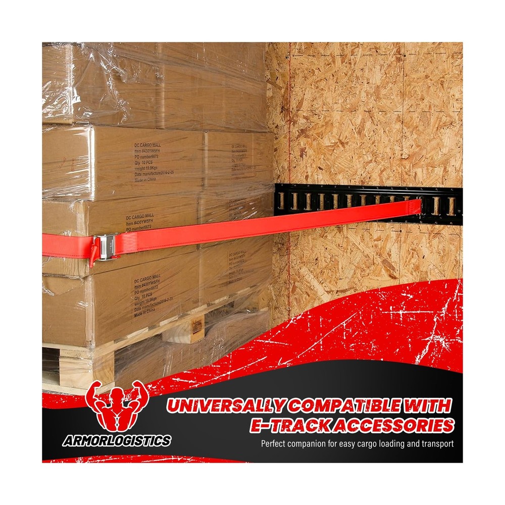 E-Track Tie-Down Rail Kit, 4' E Track Rail 4 Pack for Garages, Vans, Trailers...
