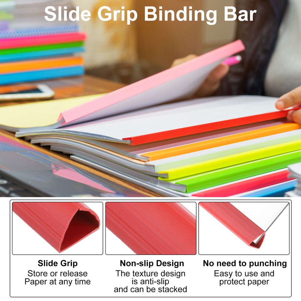 30Pcs 20x25mm Binding Bars, 220 Sheets Capacity, Red
