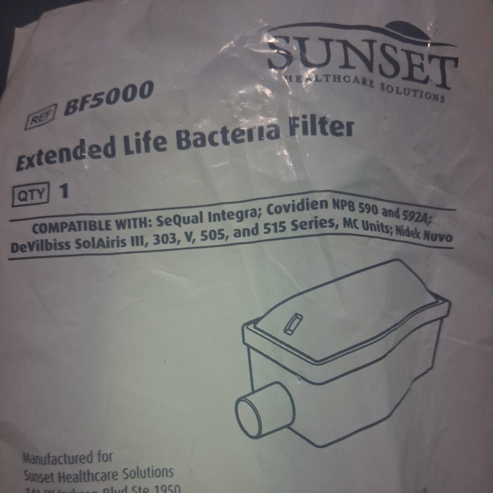 Sunset BF5000 Devilbiss Solaris, Sequal Extended Life Bacteria Filter oxygen O2