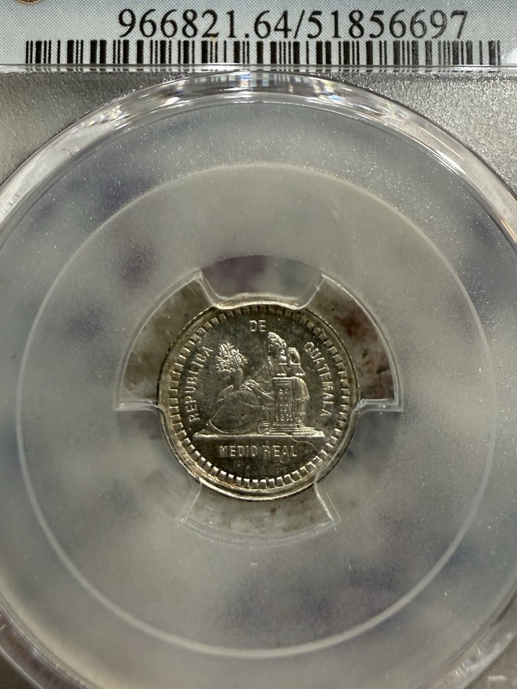 1880/770 E Guatemala 1/2 Real PCGS MS 64