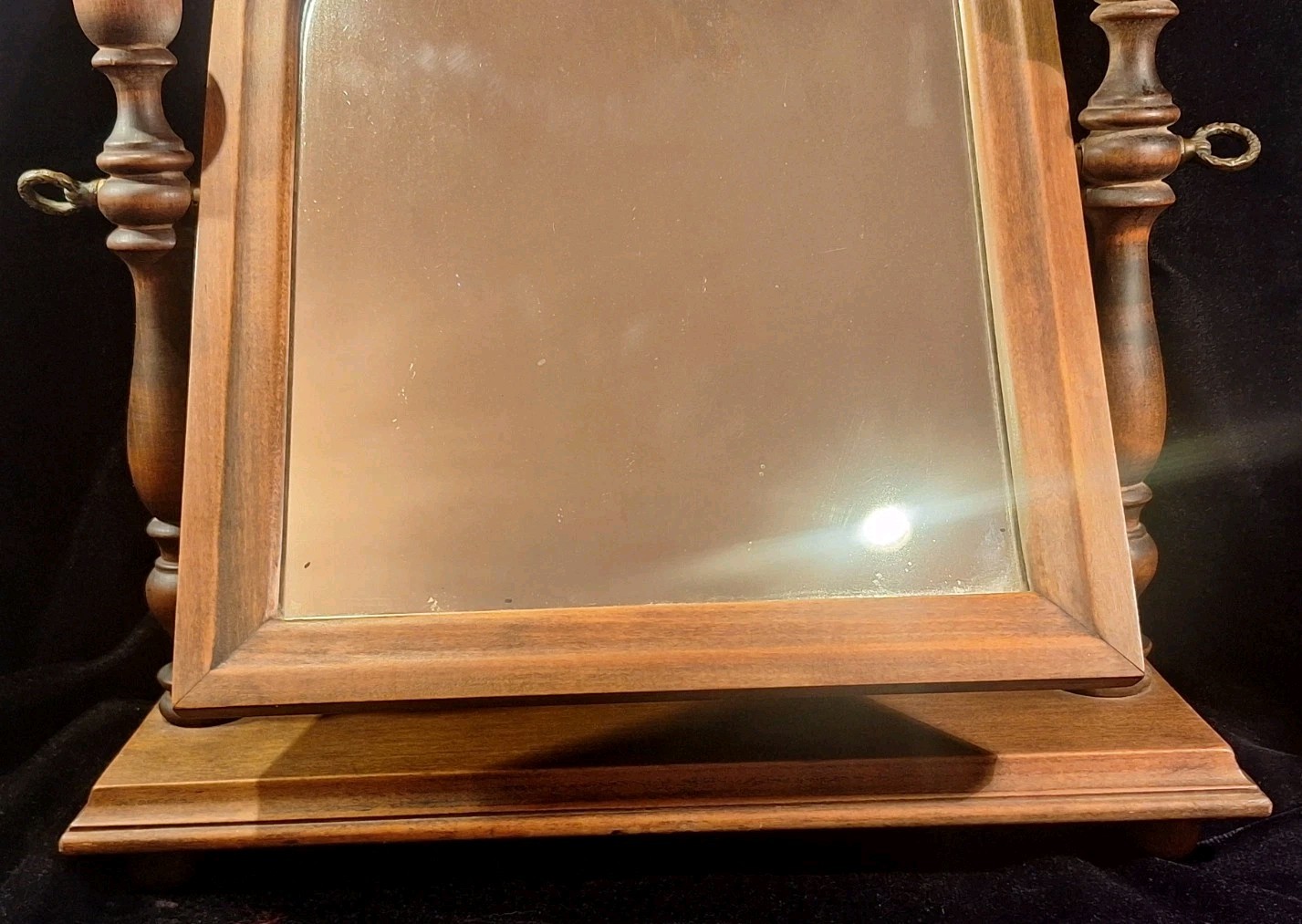 Antique Wood Tabletop Vanity Dressing Table Swivel Mirror by Schulze & Van Stee